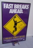 Autographed 1992 Carlisle PA Local Street Hoops Event Promo Poster Billy Owens Framed JSA 2/2 NBA