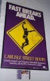 Autographed 1992 Carlisle PA Local Street Hoops Event Promo Poster Billy Owens Framed JSA 1/2 NBA