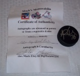 Andre Roy Autographed Blank Hockey Puck COA Bruins
