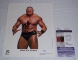 Autographed Signed 8x10 Promo Photo 2002 P-770 Brock Lesnar WWE WWF UFC Wrestling MMA JSA COA