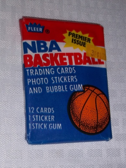 1986-87 Fleer NBA Basketball UNOPENED WAX PACK Potential GEM MINT Jordan & Other Rookies w/ Sticker