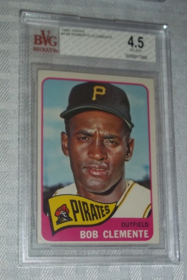 1965 Topps Baseball #160 Roberto Clemente Pirates HOF Beckett GRADED 4.5