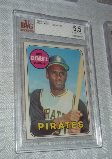 1969 Topps Baseball #50 Roberto Clemente Pirates HOF Beckett GRADED 5.5