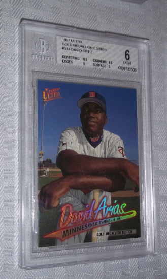 1997 Ultra Baseball #518 Gold Medallion David Ortiz Arias Rookie RC BGS GRADED 6 Big Papi Twins