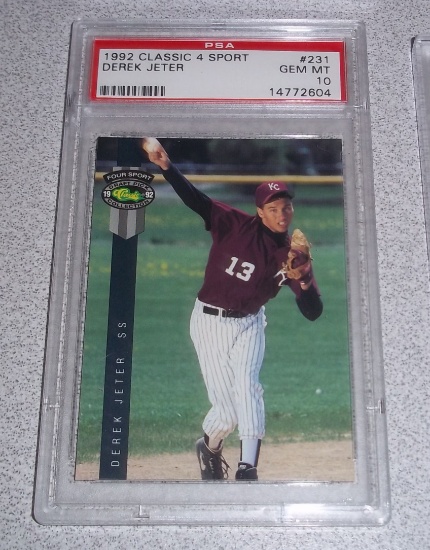 1992 Classic 4 Sport #231 Derek Jeter Rookie Card Yankees PSA 10 GRADED GEM MINT Rare RC Minors
