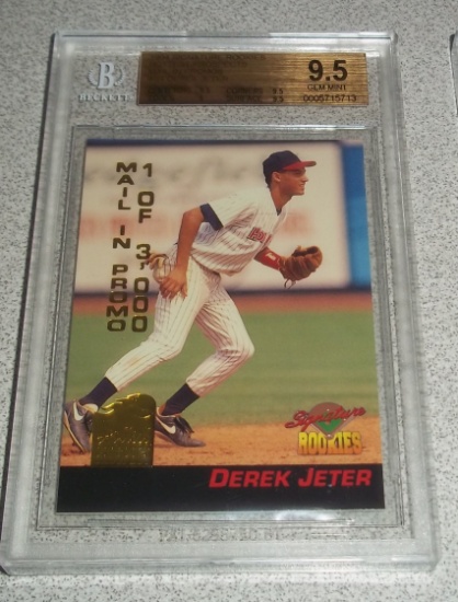 1994 Signature Rookies Main In Promo 1/3000 Derek Jeter Rookie Card Yankees BGS 9.5 GRADED GEM MINT