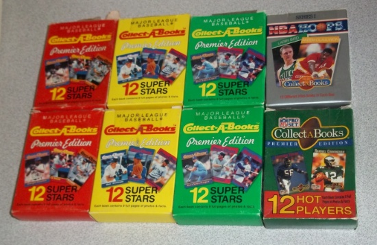 1990 Collect A Books 8 Boxes Baseball Basketball Football MLB NBA NFL Lot Stars HOFer