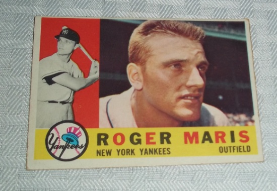 1960 Topps Baseball #377 Roger Maris NY Yankees HOF Card