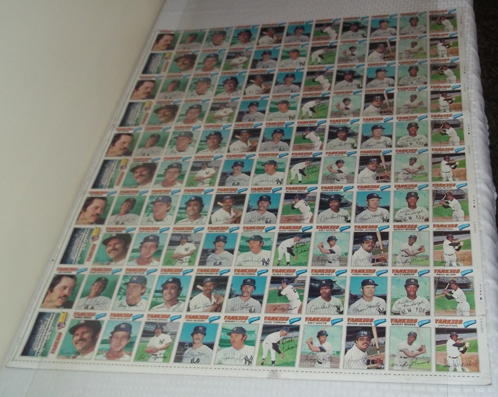 Rare Uncut Sheet 1977 Topps Burger King? Yankees Team Set 110 Cards Reggie  Jackson Thurman Munson | Art, Antiques & Collectibles Collectibles Sports  Memorabilia Sports Memorabilia | Online Auctions | Proxibid