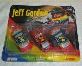 1990s NASCAR Action 1:64 Die Cast 3 Car Pack MOC Jeff Gordon Dupont
