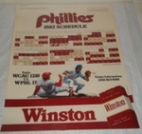 1982 Winston Cigarettes Tobacco Advertising Phillies Schedule Rare Cardstock Unused