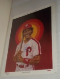 Pride Of The Phillies Large Poster SGA Stadium Issue MLB Baseball Juan Samuel Sign ed NOS 1980s