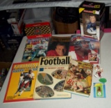 Misc Sports Collectibles Lot NFL Football NASCAR NHL Hockey Publications Figurines