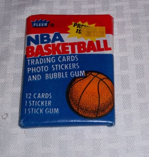 1986-87 Fleer NBA Basketball UNOPENED WAX PACK Potential GEM MINT Jordan & Other Rookies w/ Sticker
