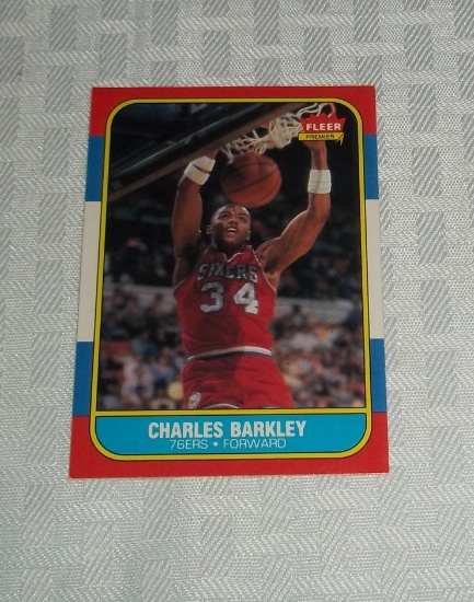 1986-87 Fleer NBA Basketball #7 Charles Barkley Rookie Card RC Sharp Pack Fresh GRADE It Sixers
