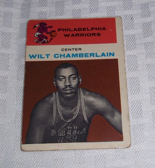 1961 Fleer NBA Basketball #8 Wilt Chamberlain RC Rookie Card HOF Key Vintage Warriors Rare