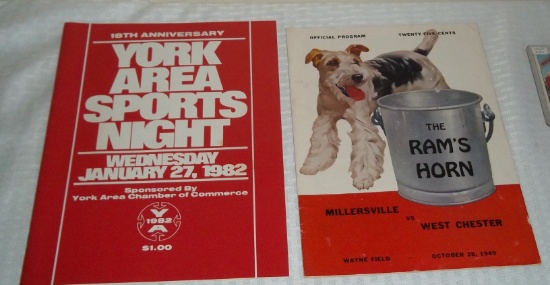 Vintage 1949 West Chester Vs Millersville College Football Program w/ York Sports Night Publication