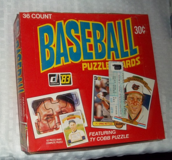 1983 Donruss Baseball Full Wax Box 36 Packs Potential Boggs Gwynn Sandberg GEM MINT Rookies Rare