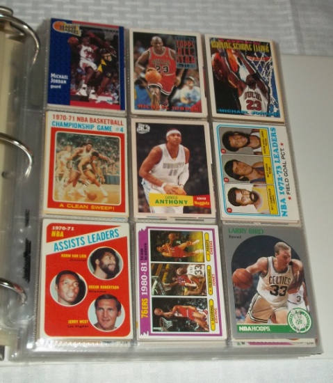 Huge NBA Basketball Card Albums 396 Total Cards 1970s 1980s 1990s Stars Rookies HOFers Jordan Bird