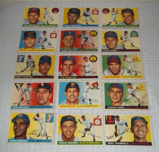 1955 Topps Baseball Card Lot 27 Different Cards