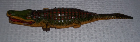 1940s Tin J Chein Wind Up Large Alligator 12'' Rare Animal Vintage Toy Gator