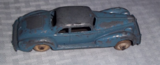 1930s 1940s Rare Hubley Kiddie Toy Car Metal Pressed Steel Tin Bottom Blue