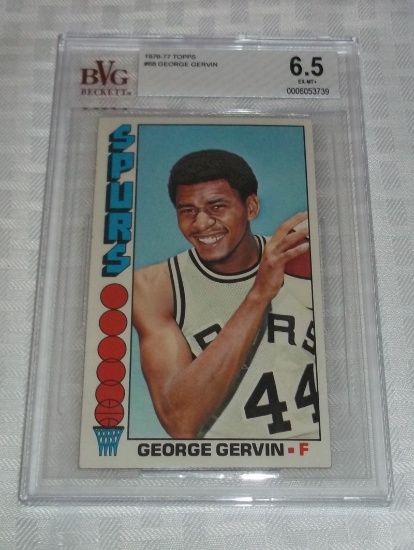 1976-77 Topps NBA Basketball #68 George Gervin Spurs Beckett GRADED 6.5 EX-MT HOF Jumbo Card