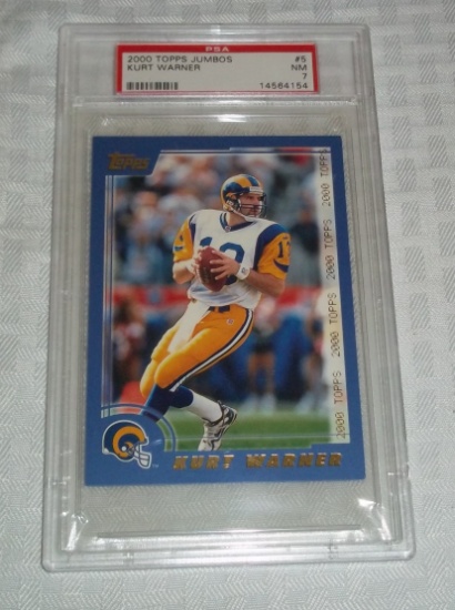 2000 Topps NFL Football Jumbo Card Kurt Warner Rams PSA GRADED 7 NRMT