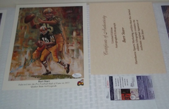 Rare Packers HOF Bart Starr Autographed Signed 9x11 Photo Print Quaker State Promo JSA COA NFL