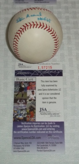 Stan Musial Autographed Signed ROMLB Baseball Nice Ball Rare HOF 69 Inscription JSA COA Cardinals