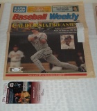 Autographed Signed Baseball Weekly Newspaper J.T. Snow Angels JSA COA Cover Only