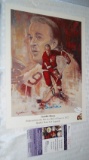 Red Wings Gordie Howe HOF 72 Autographed Signed 9x11 Quaker State Promo Print NHL Hockey JSA COA