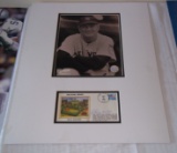 Johnny Mize Autographed Signed Matted Ballpark Envelope w/ 8x10 Photo Display Yankees JSA COA