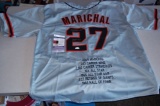 Juan Marichal Autographed Signed Baseball Rare Stat Jersey w/ HOF Inscription Giants JSA COA