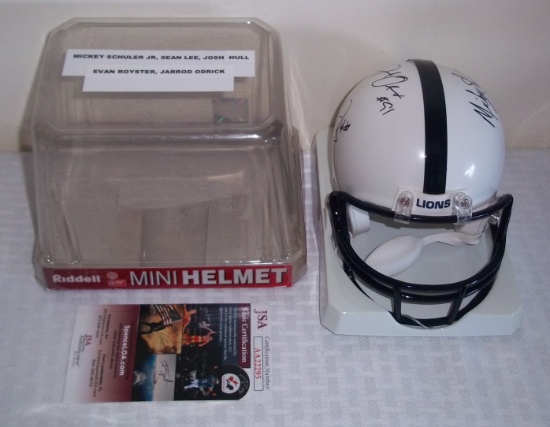 Penn State Multi Signed Mini Football Helmet PSA JSA COA Schuler Jr Hull Sean Lee Royster Odrick