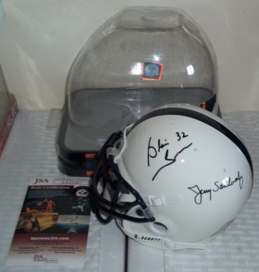 Penn State Multi Signed Mini Football Helmet PSA JSA COA Jerry Sandusky Blair Lydell Larry Johnson