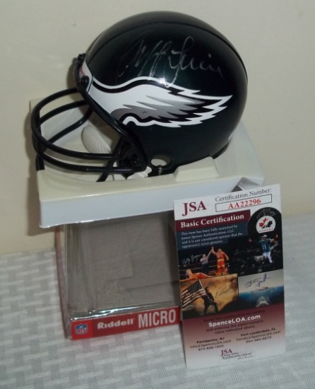 Jeffrey Lurie Eagles Owner Autographed Signed Mini Micro Riddell Helmet NFL JSA COA Not Many Around