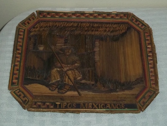 Vintage Primitive Antique Hand Made Art Souvenir Trinket Tipos Mexicanos Mexican Made Mexico 1800s