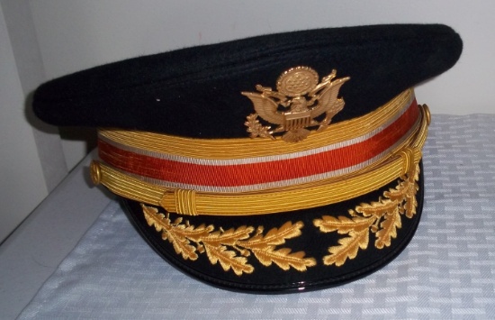 Vintage Korean War Era Military Hat Cap Bancroft Fur Felt w/ Badge Army Navy