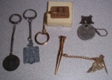 Vintage Keychains & Fobs Special Lot w/ Military U.S.S. Biddle Ship Boat Rare