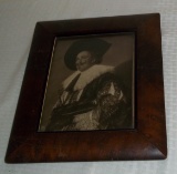 Antique 100+ Year Old Picture Frame w/ Shakespeare Era Man Photo Measures 12x14'' Outside