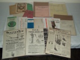 Vintage Ephemera Lot Advertising Brochures Dealer Paperwork Lot #1 Tractors Grain Blower Uniflow