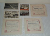 Vintage Postcard U.S. Navy Military Howard Johnson PA Turnpike w/ Certificates Of Merit Paper Lot