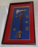Vintage Antique? Unknown Framed Shadowbox Tomahawk Display w/ Pins Indian Native American Old 12x21