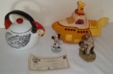 Rare Collectibles Repaired Lot Beatles Yellow Submarine Cookie Jar Rockwell Chick Minnie Mouse Nurse
