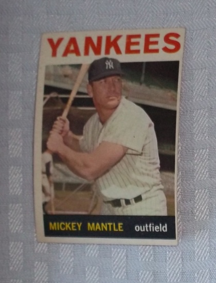 1964 Topps Baseball Card #50 Mickey Mantle Yankees HOF High BV $$