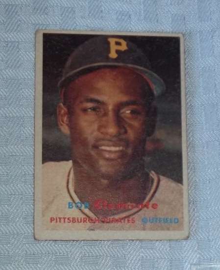 Vintage 1957 Topps MLB Baseball Card #76 Roberto Clemente Pirates HOF High BV $$