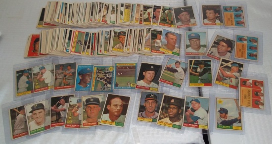 1961 Topps MLB Baseball Starter Near Partial Set 331/587 Cards Stars HOF RCs Gibson Spahn Fox Banks