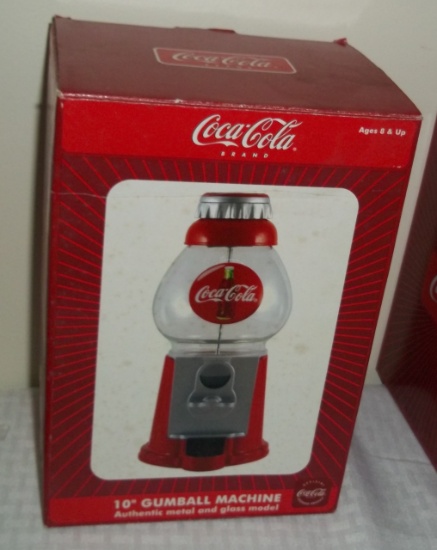 Brand New Coke Coca-Cola 10' Gumball Machine MIB Metal Glass