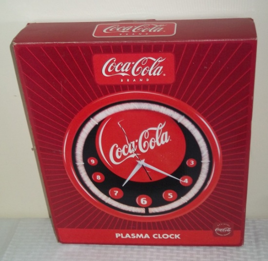 New Coke Coca-Cola Plasma Clock Neon Light Up